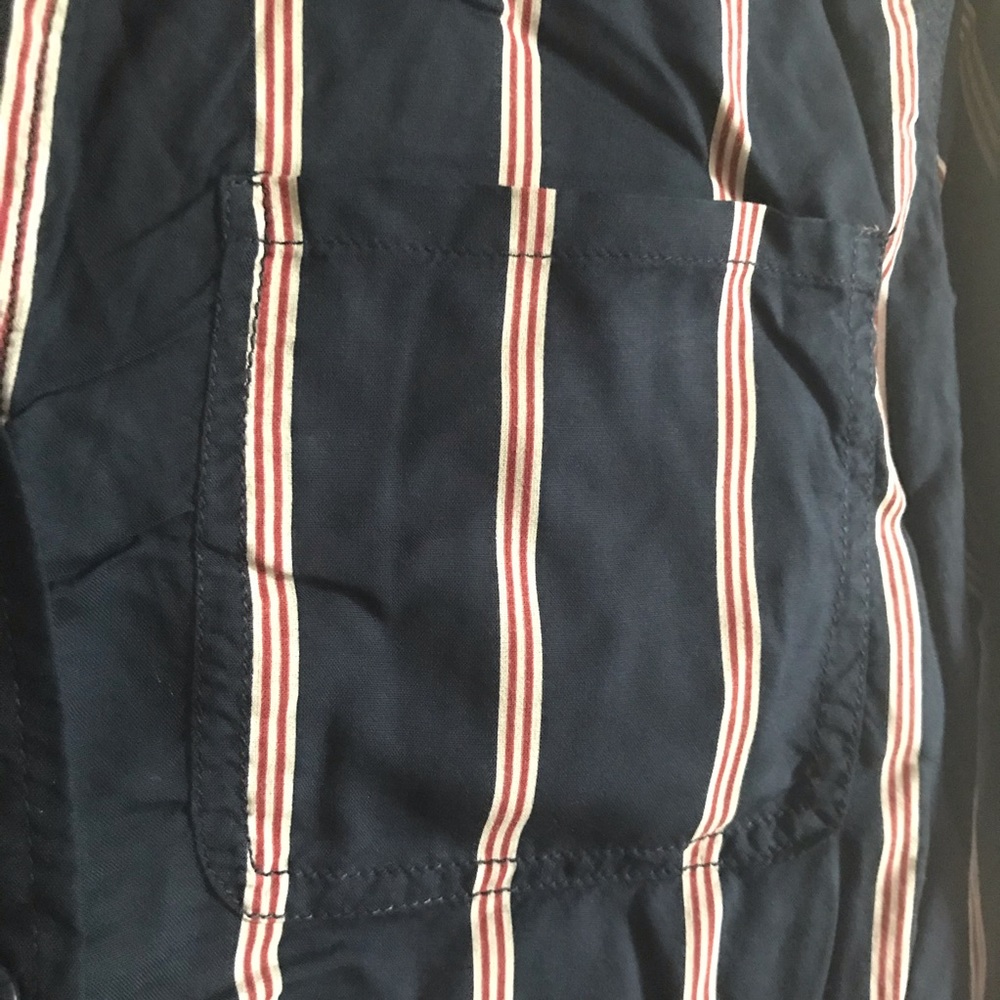 Navy Pin Striped Button Down - Picture 3 of 4